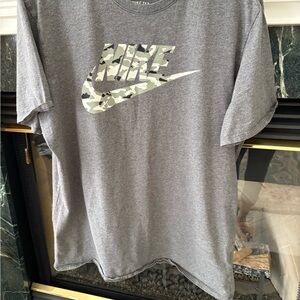 Men’s Nike Gray T-Shirt with Camo Logo